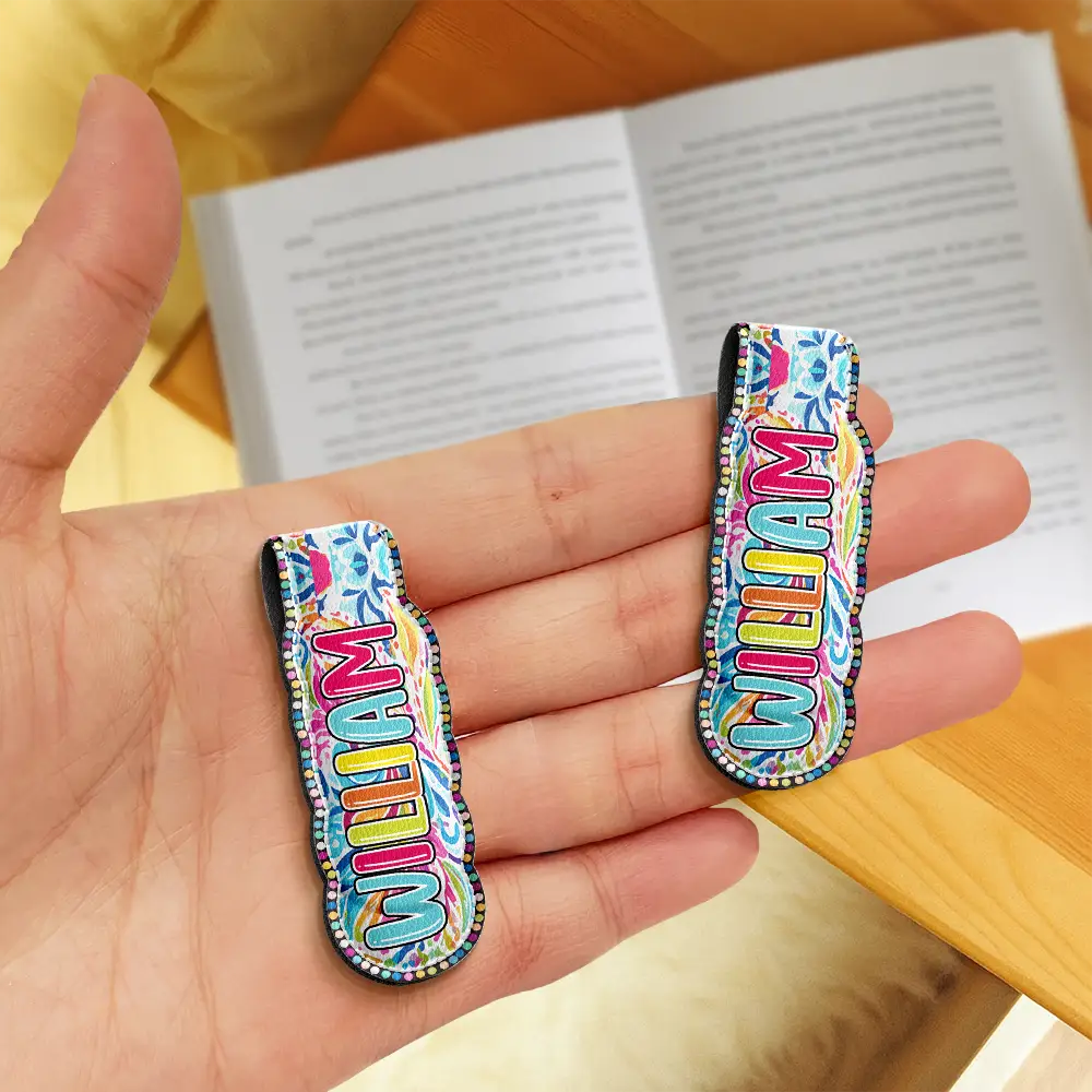 Bright Paisley Name Every Chapter Knows Your Name - Personalized Custom Shaped Leather Magnetic Bookmark - Image 3