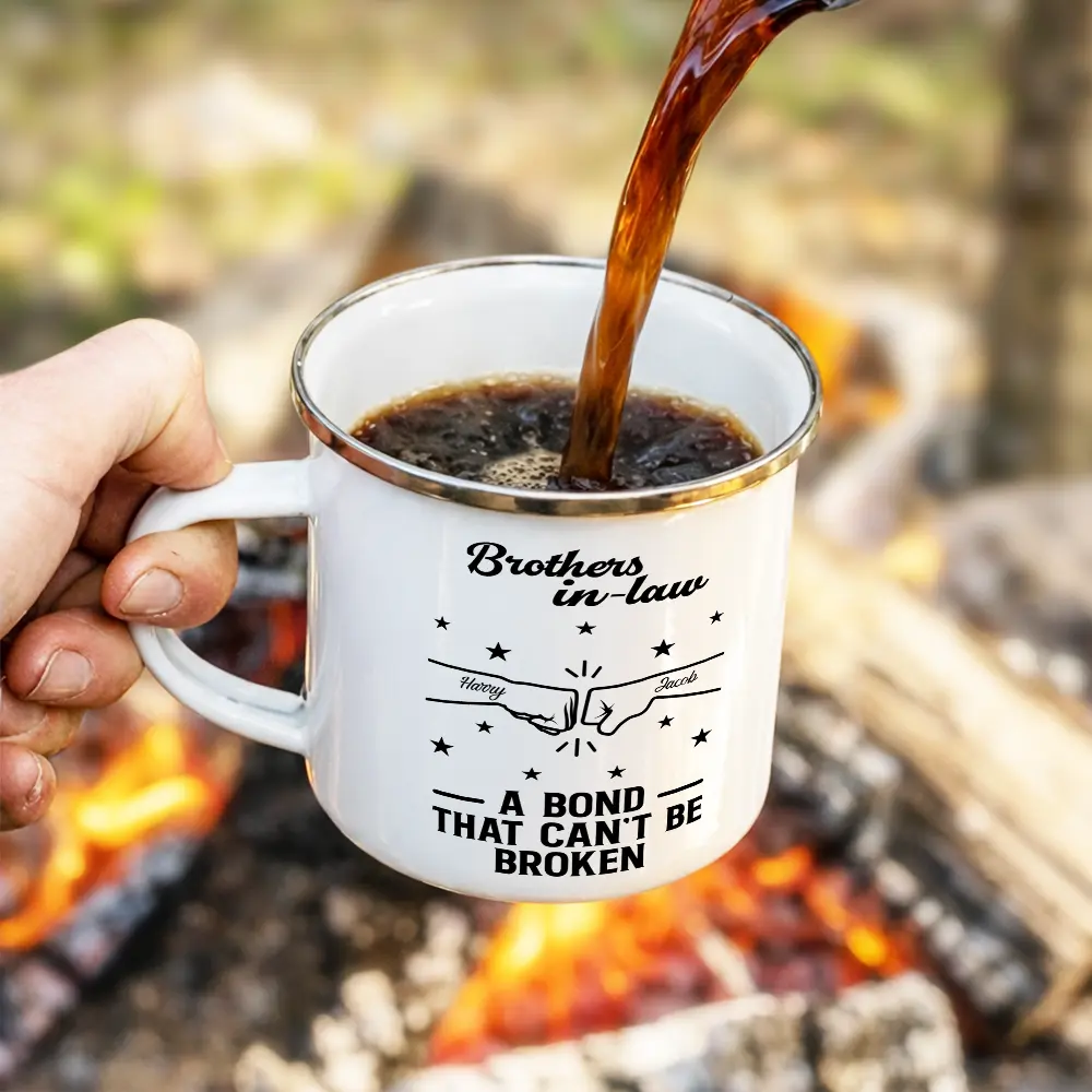 Brothers A Bond That Can't Be Broken - Personalized Enamel Mug - Image 4