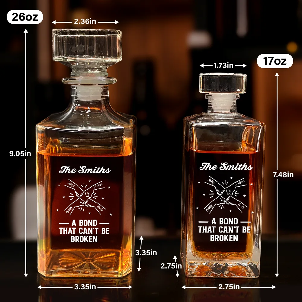 Brothers A Bond That Can't Be Broken - Personalized Square Whiskey Bottle - Image 5