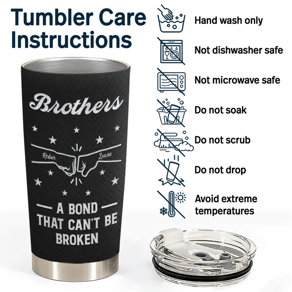 Brothers A Bond That Can't Be Broken - Personalized Tumbler - Image 5