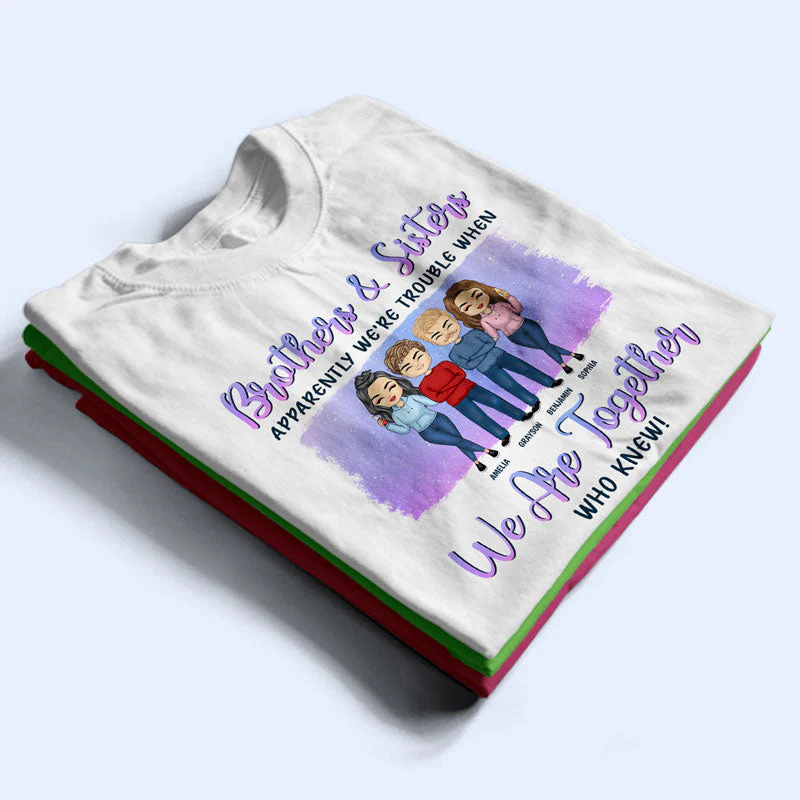 Brothers & Sisters We're Like A Really Small Gang Gift For Sibling & Bestie - Personalized Custom Hoodie - Image 2