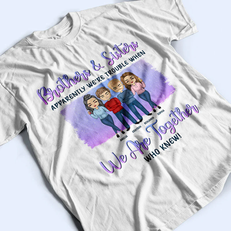 Brothers & Sisters We're Like A Really Small Gang Gift For Sibling & Bestie - Personalized Custom Hoodie - Image 3
