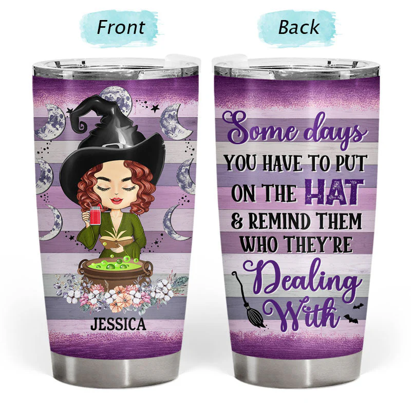 Buckle Up Buttercup You Just Flipped My Witch Switch Witchy - Witch Gifts - Personalized Custom Tumbler - Image 3