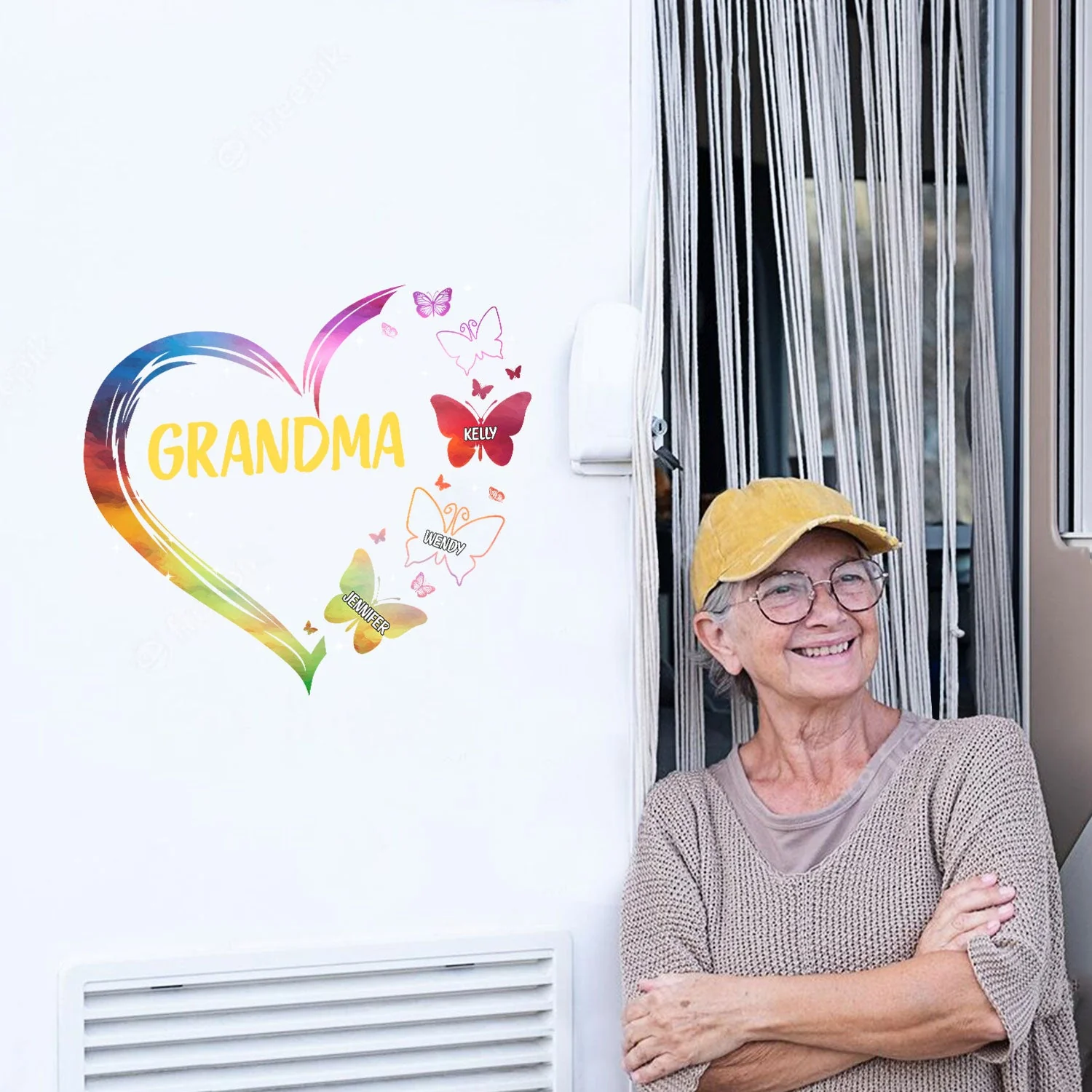 Butterfly Grandma - Gift For Grandma - Personalized Decor Decal - Image 5