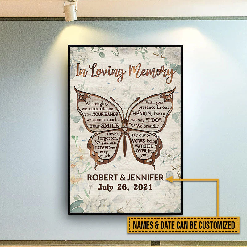 Butterfly Wedding Memorial In Loving Custom Poster - Image 2