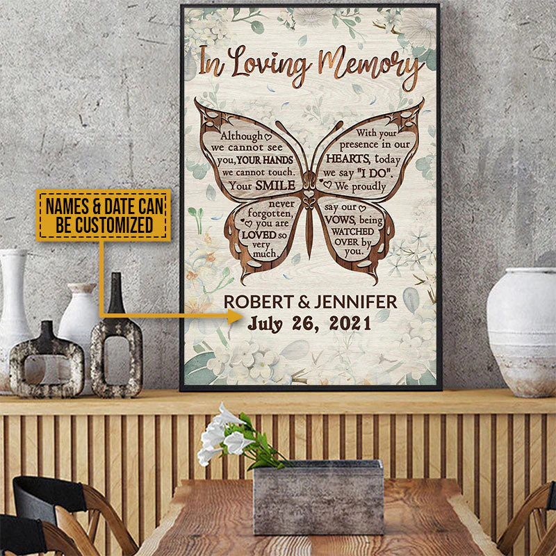 Butterfly Wedding Memorial In Loving Custom Poster - Image 3