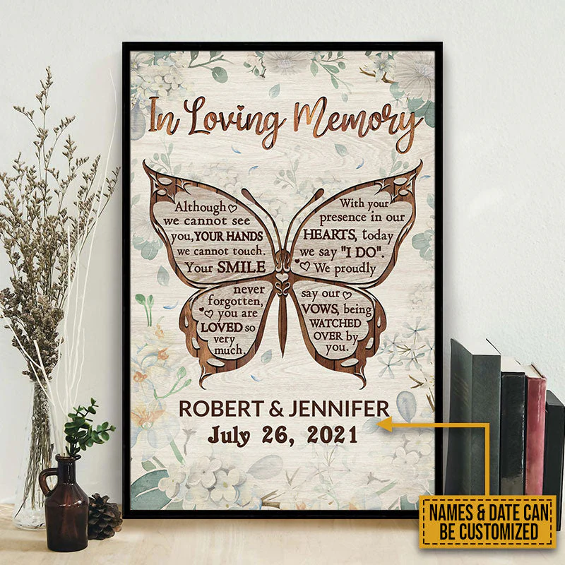 Butterfly Wedding Memorial In Loving Custom Poster - Image 4
