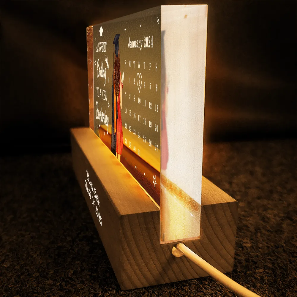 Calendar A Sweet Ending To A New Beginning - Personalized Rectangle LED Light - Image 4