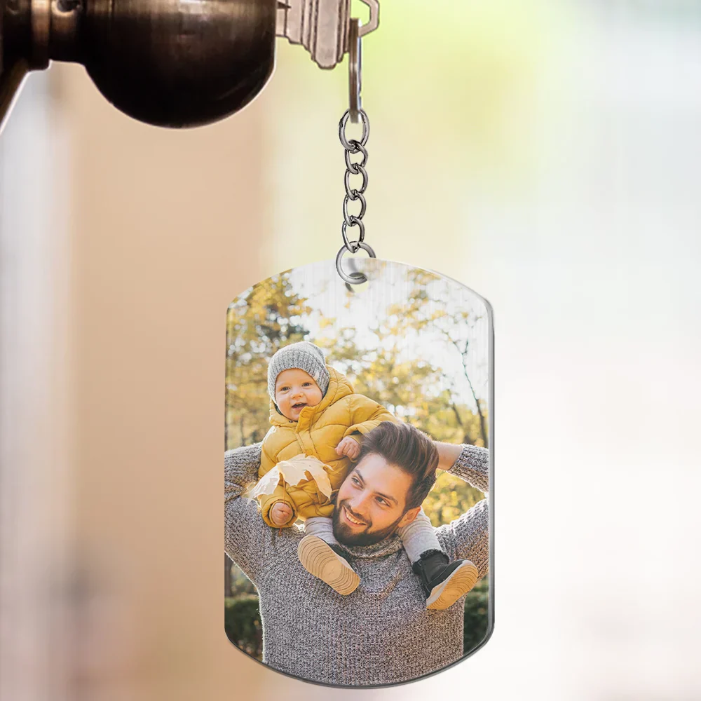 Calendar Custom Photo The Best Daddy Belongs To Me - Personalized Aluminum Keychain - Image 3