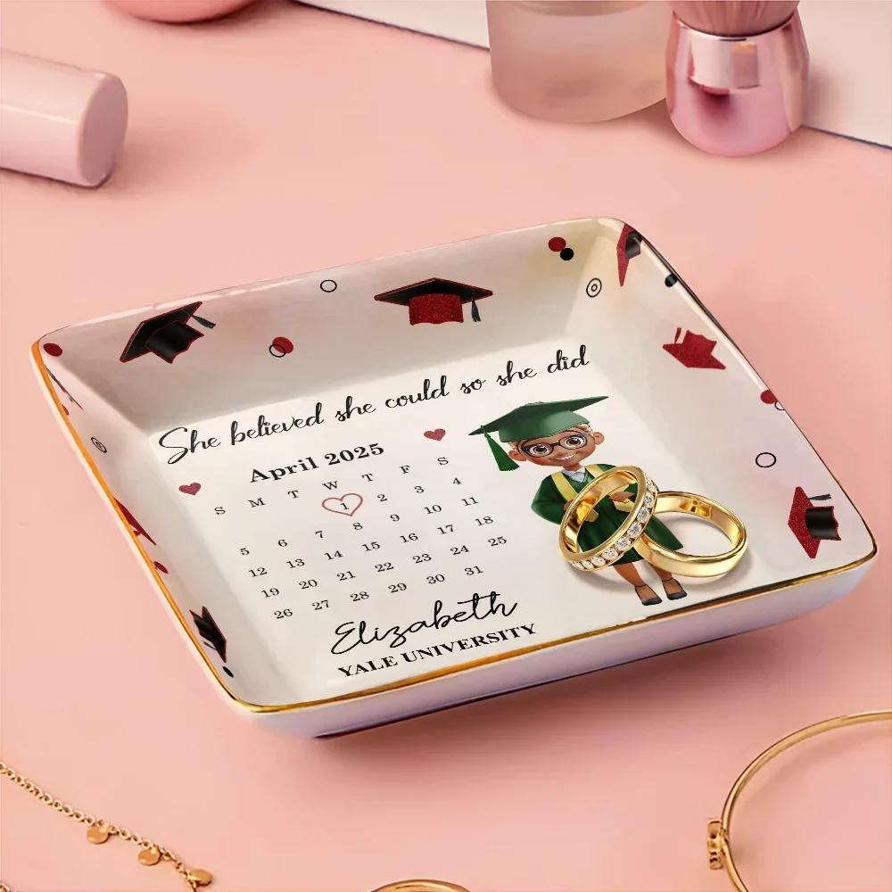 Calendar Graduation A Sweet Ending To A New Beginning - Personalized Ring Dish - Image 3
