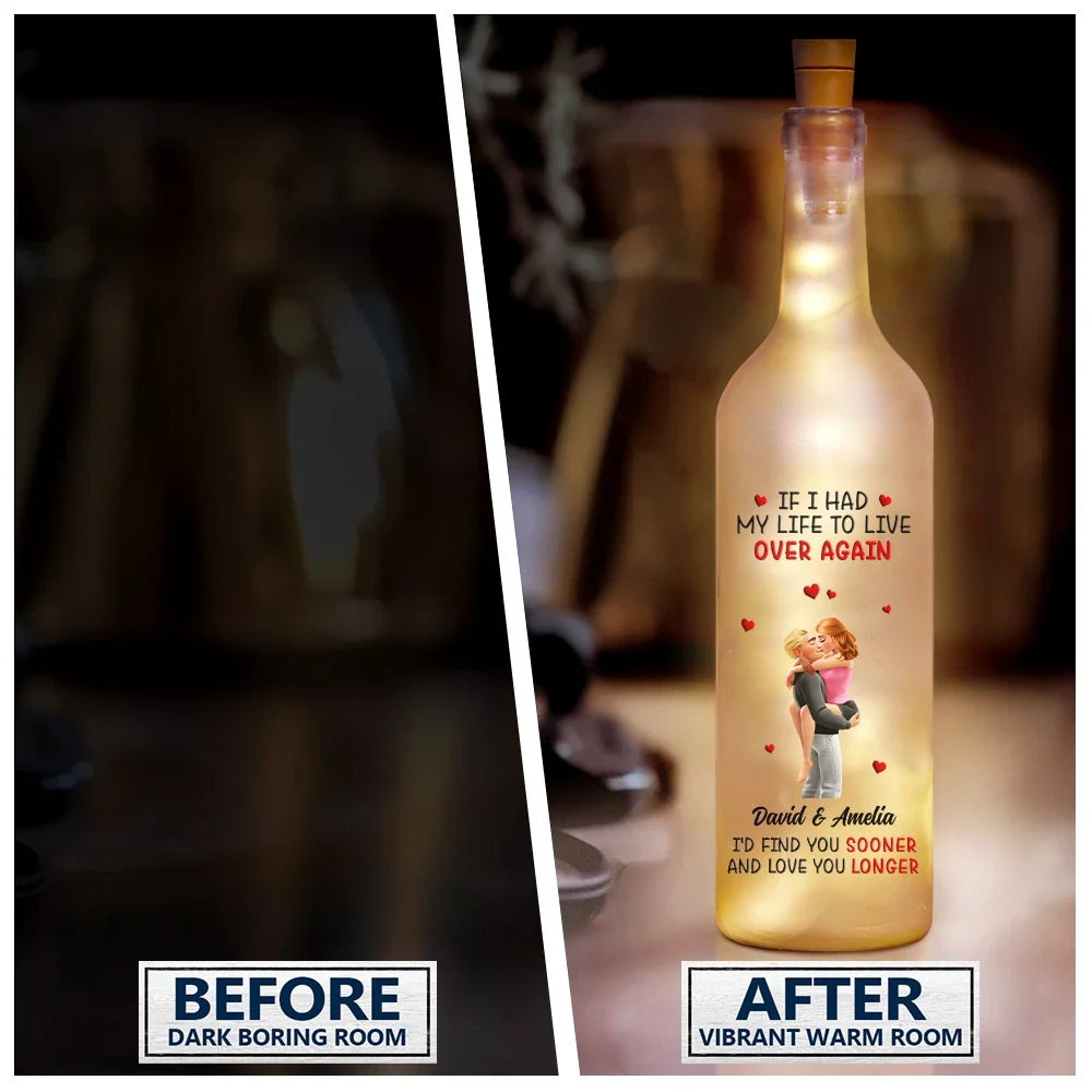 Calendar I Met You Liked You Love You Forever - Personalised Bottle Light - Image 4