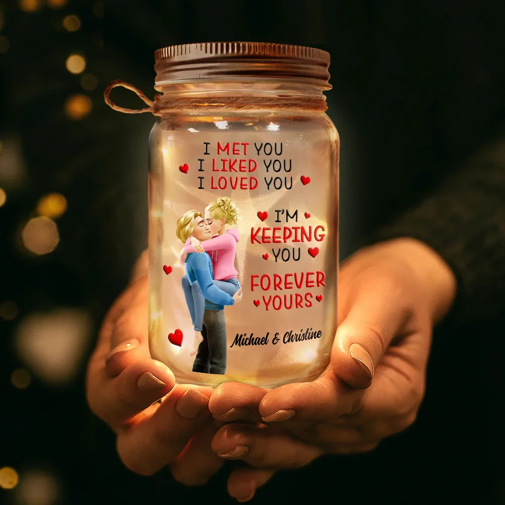 Calendar I Met You Liked You Love You Forever - Personalized Mason Jar Light - Image 3