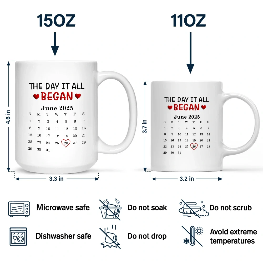 Calendar I Met You Liked You Love You Forever - Personalized Mug - Image 4