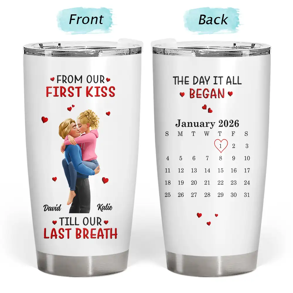 Calendar I Met You Liked You Love You Forever - Personalized Tumbler - Image 3