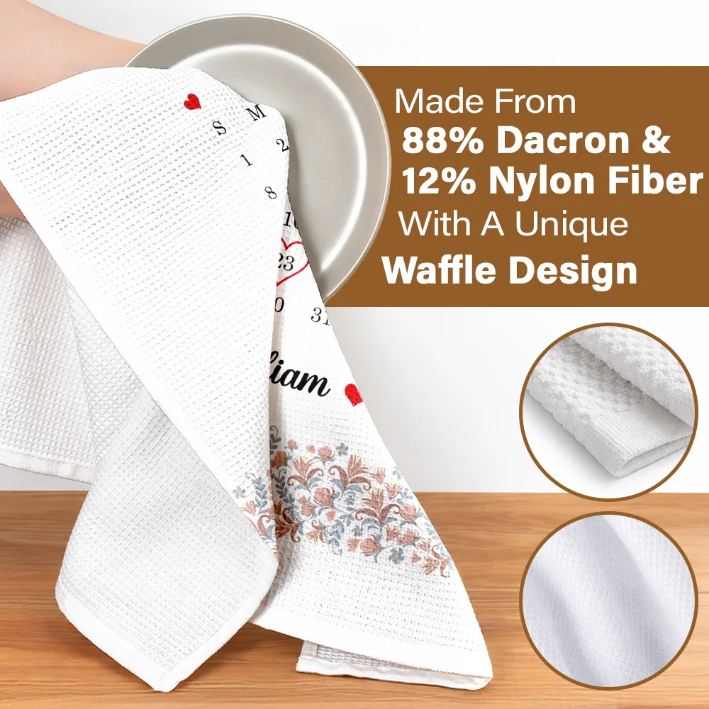Calendar Married Couple Forever Together - Personalized Kitchen Towel - Image 4