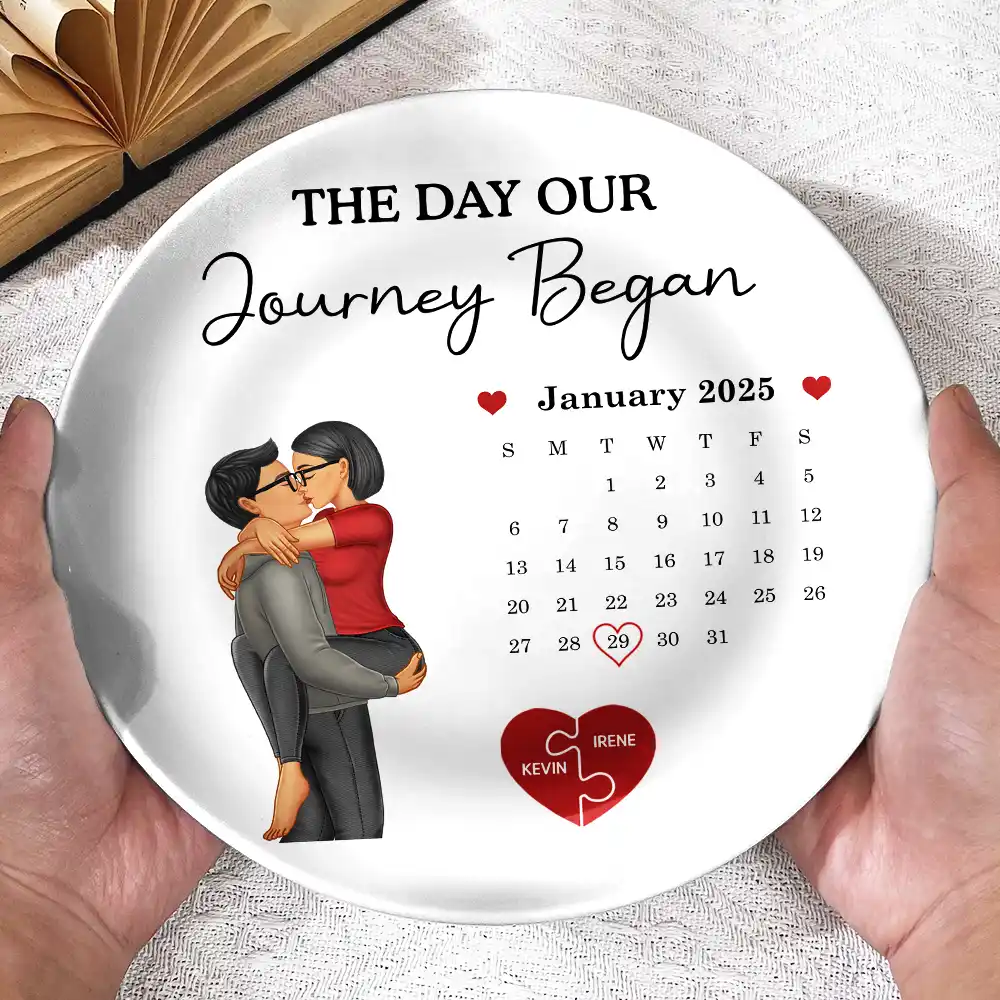 Calendar The Day I Found My Missing Piece - Personalized Ceramic Plate - Image 3