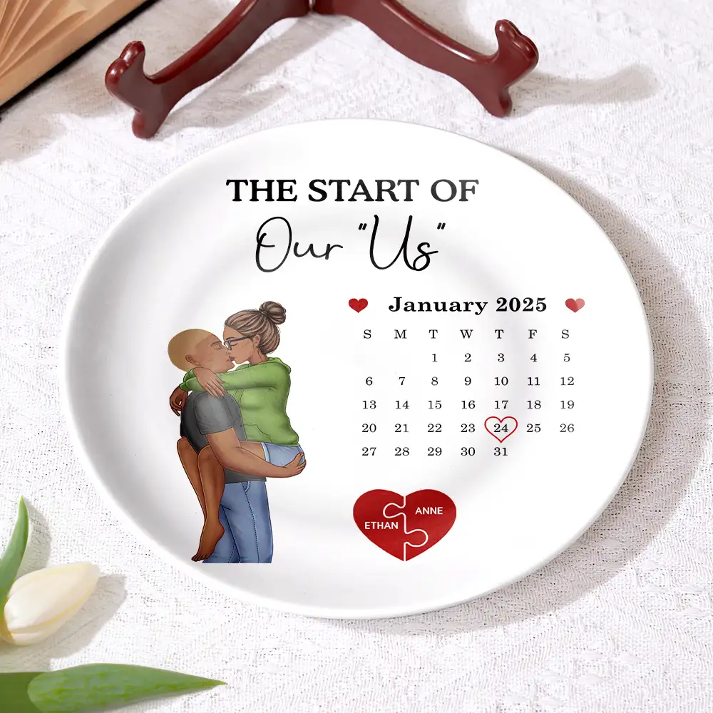 Calendar The Day I Found My Missing Piece - Personalized Ceramic Plate - Image 4