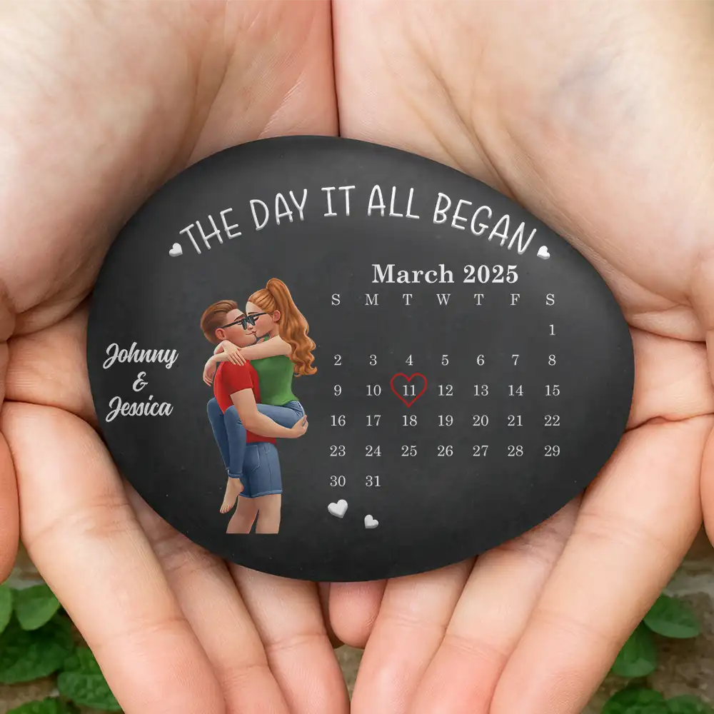 Calendar The Day It All Began - Personalized Printed Rock - Image 4