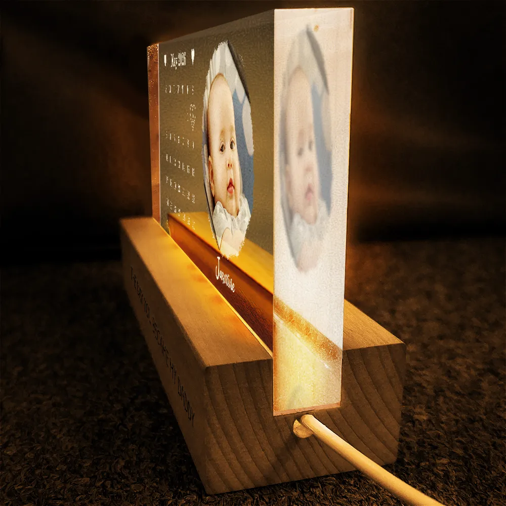 Calendar The Day You Became My Dad Mom Holding Hands - Personalized Rectangle LED Light - Image 4