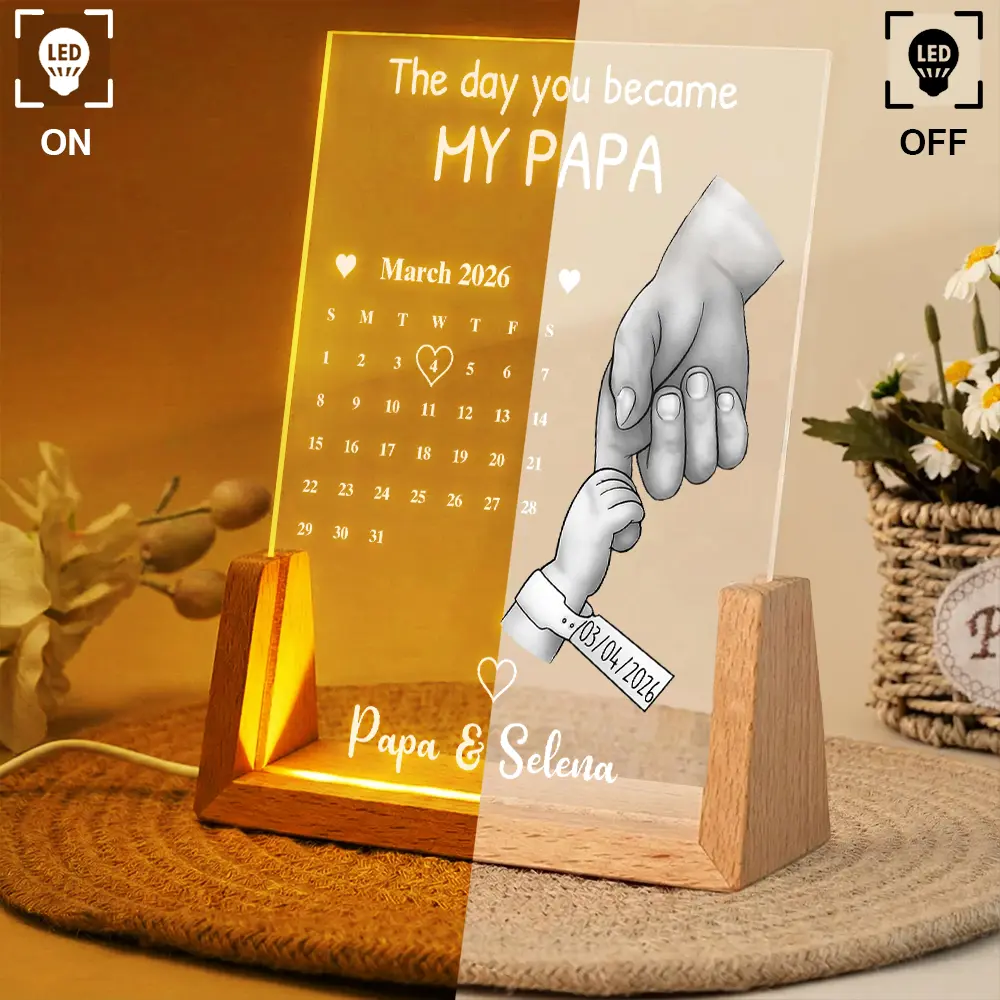 Calendar The Day You Became My Dad Mom - Personalized Night Light - Image 3