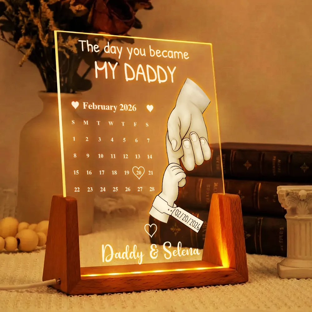 Calendar The Day You Became My Dad Mom - Personalized Night Light - Image 4