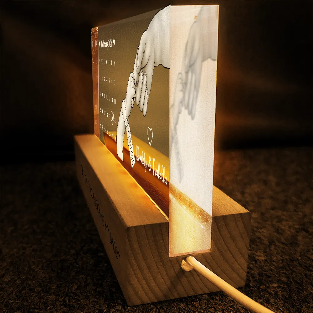 Calendar The Day You Became My Dad Mom - Personalized Rectangle LED Light - Image 4