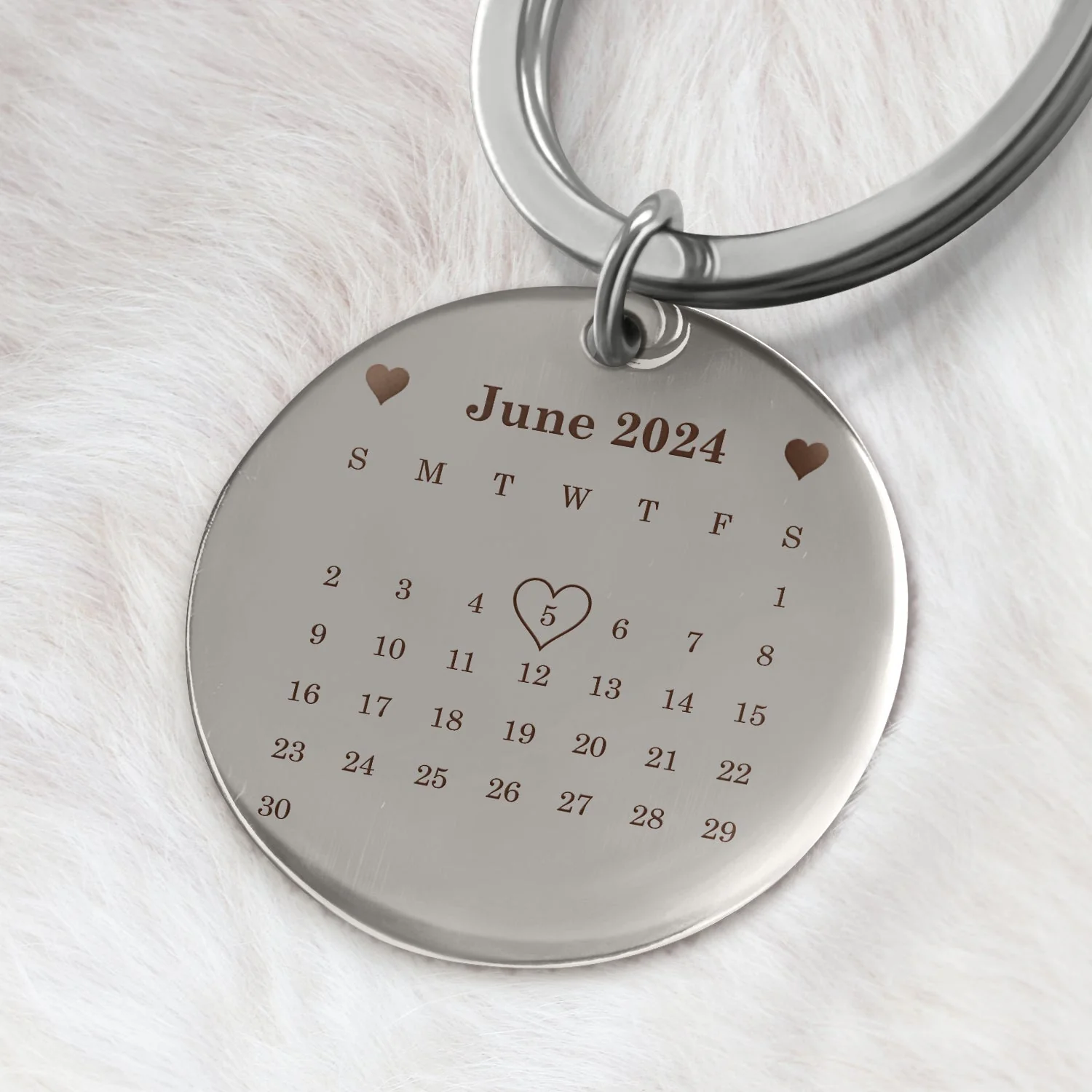 Calendar The Day You Became My Daddy Hand - Gift For Father - Personalized Keyring - Image 2