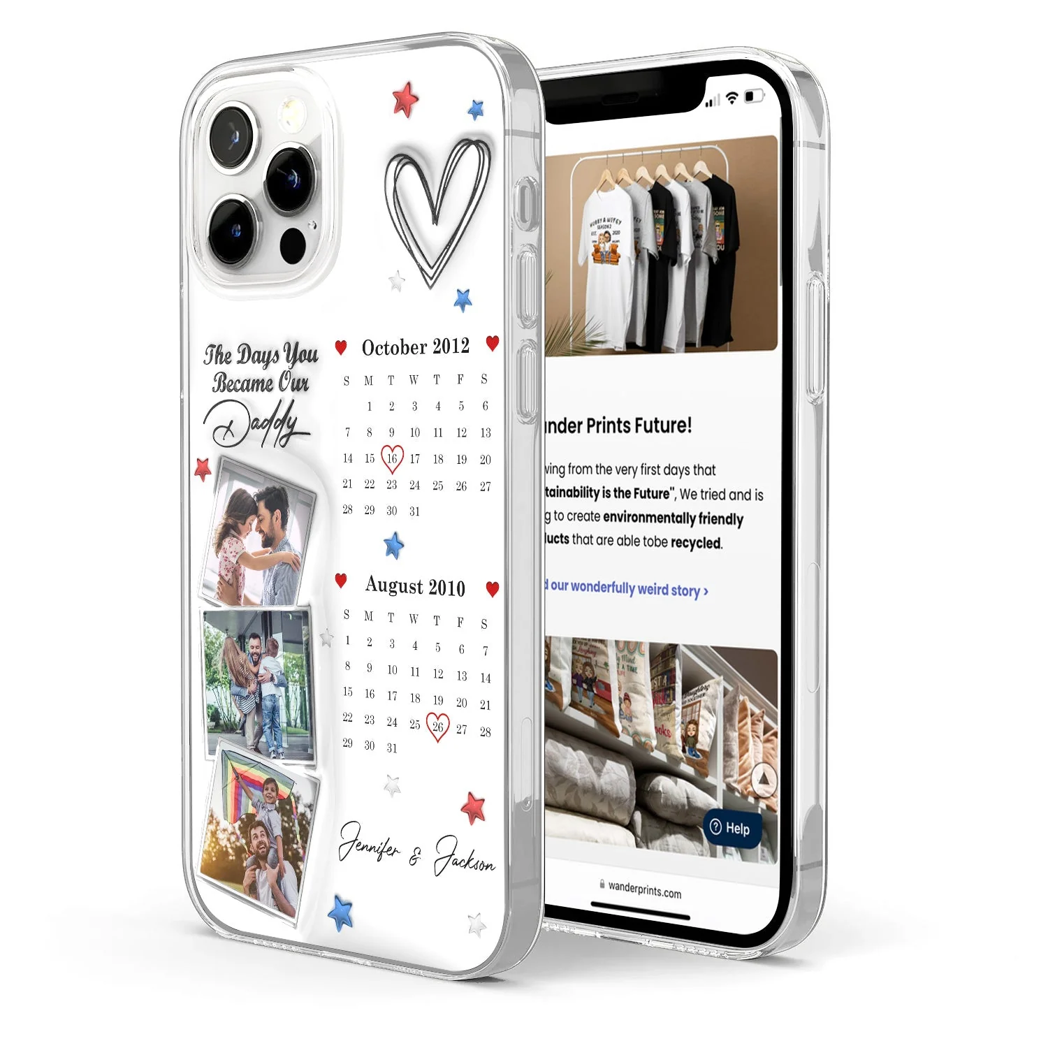 Calendar The Day You Became Our Daddy - Gift For Father - 3D Inflated Effect Printed, Personalized Clear Phone Case - Image 2