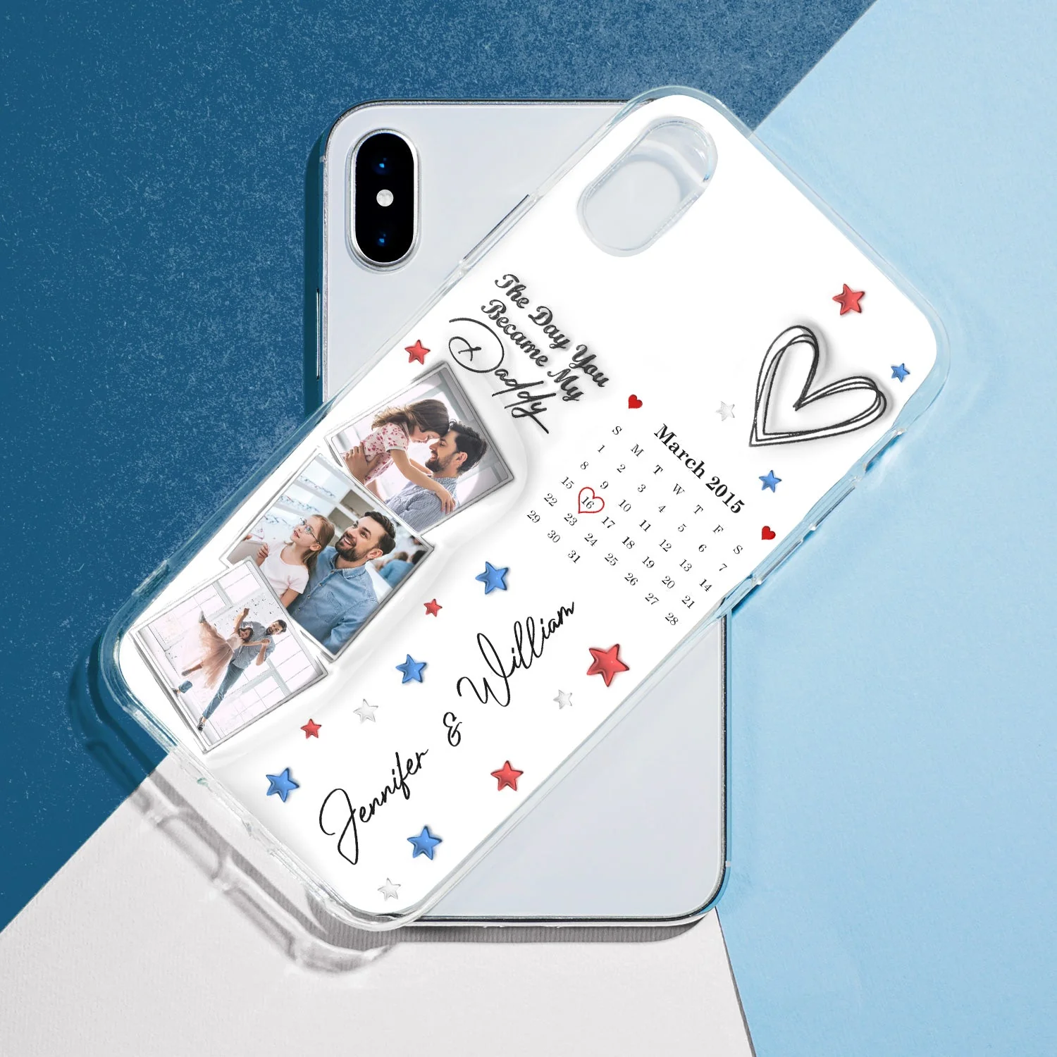 Calendar The Day You Became Our Daddy - Gift For Father - 3D Inflated Effect Printed, Personalized Clear Phone Case - Image 5