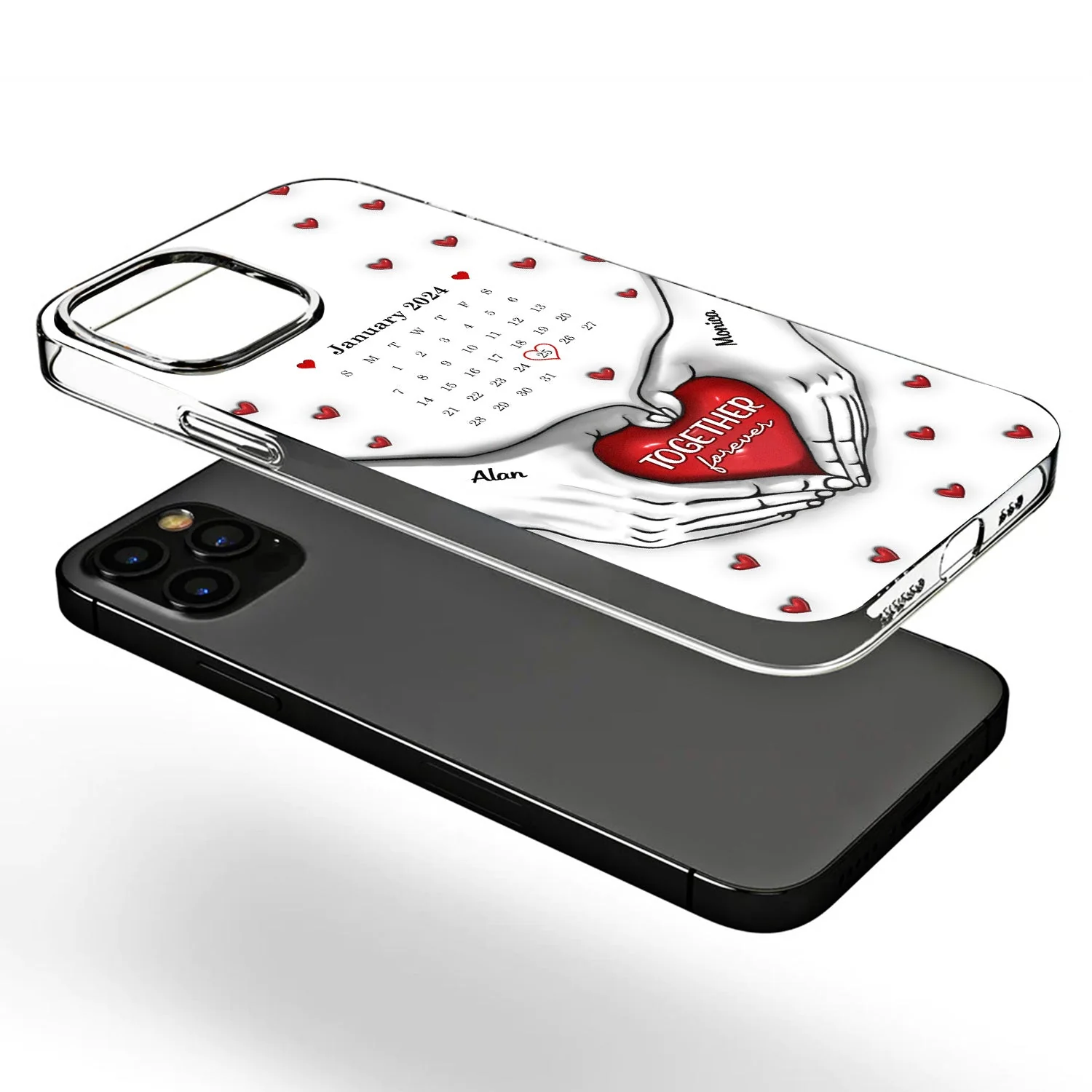 Calendar You & Me We Got This - Gift For Couples - 3D Inflated Effect Printed Personalized Clear Phone Case - Image 3
