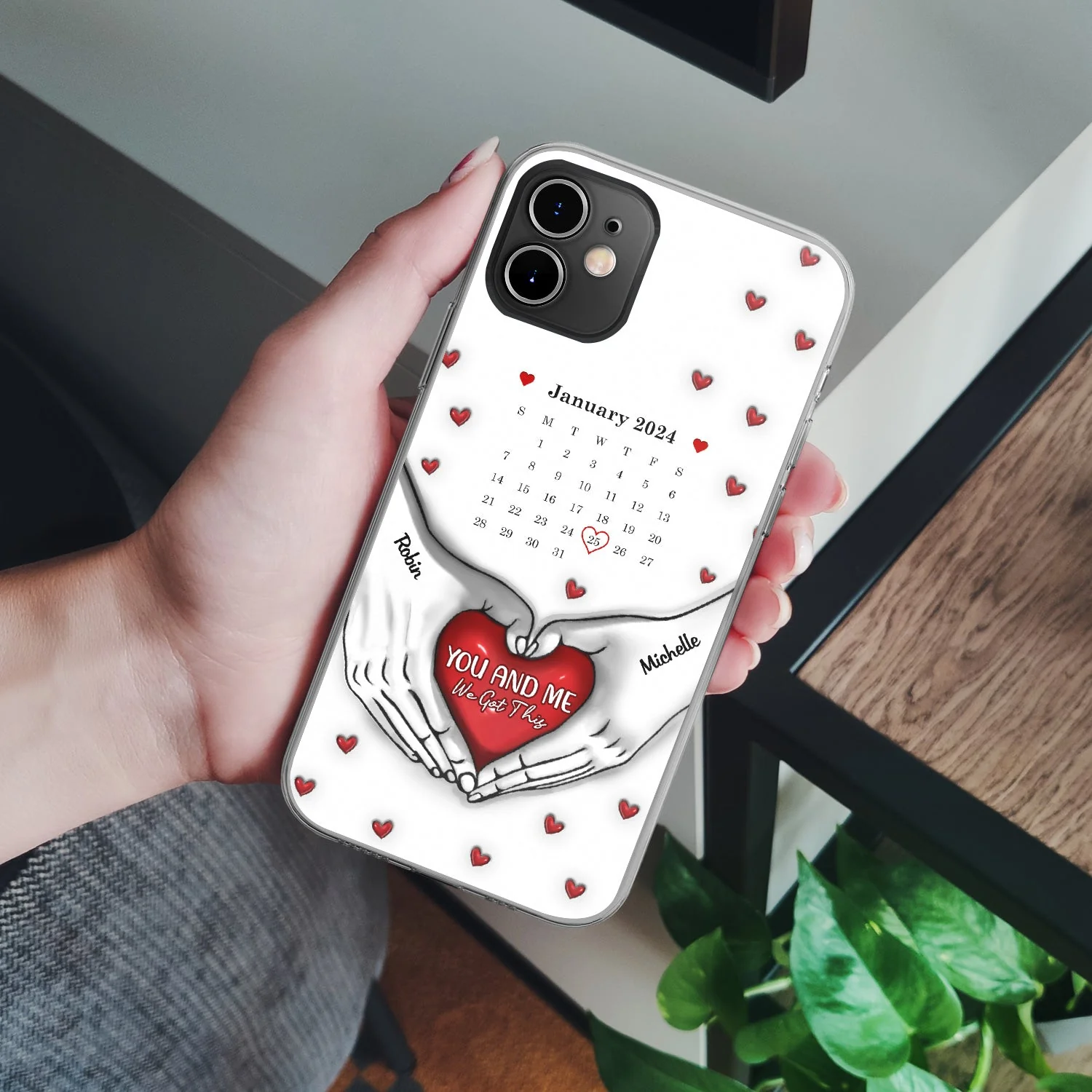 Calendar You & Me We Got This - Gift For Couples - 3D Inflated Effect Printed Personalized Clear Phone Case - Image 4