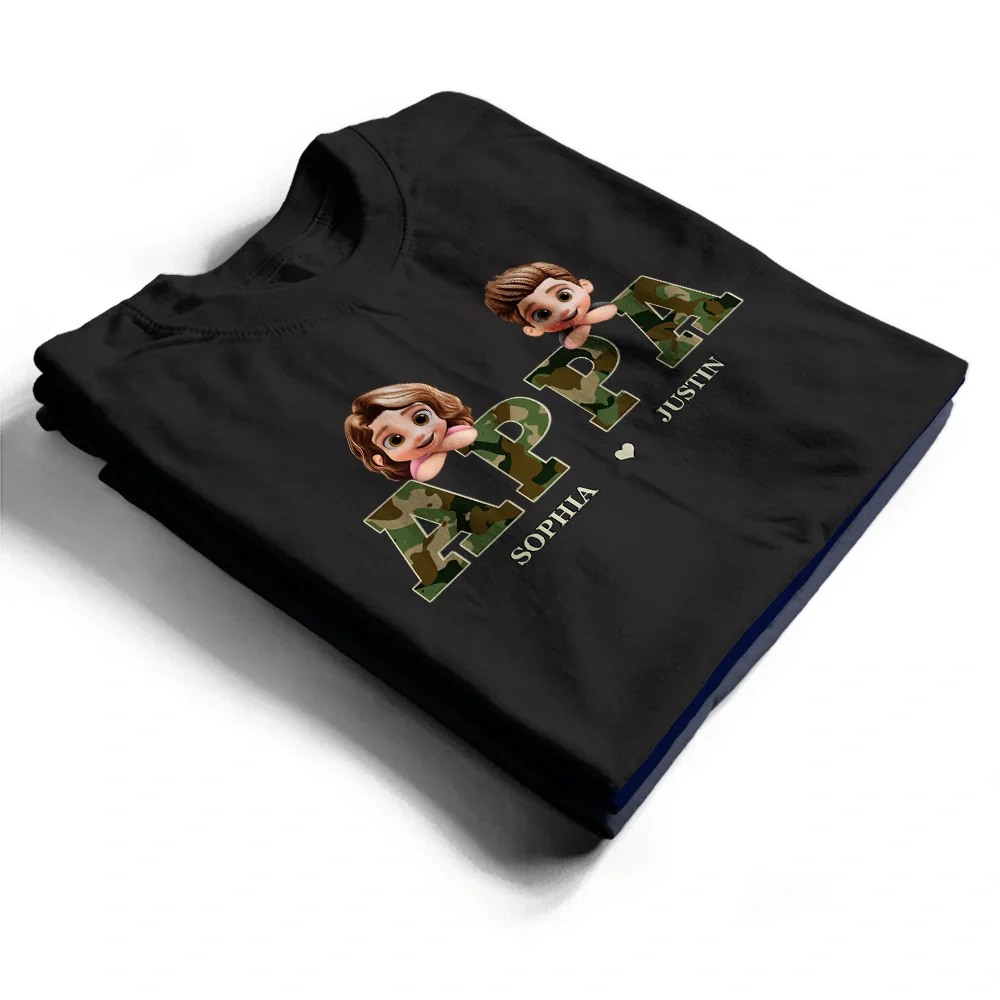 Camo Papa Title - Personalized T Shirt - Image 2