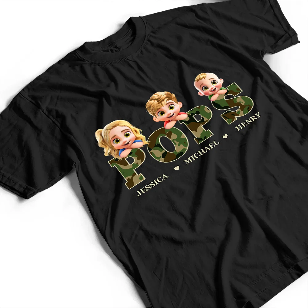 Camo Papa Title - Personalized T Shirt - Image 3