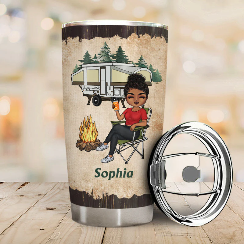 Camper Queen Classy Sassy - Gift For Camping Lovers - Personalized Custom Tumbler - Image 2