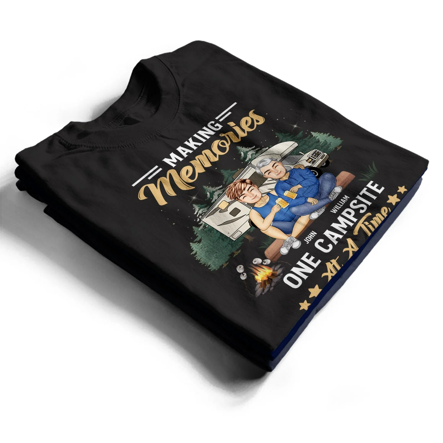 Camping Best Friends Apparently We Are Trouble When We Are Together - Gift For Camping Lovers - Personalized Custom T Shirt - Image 2