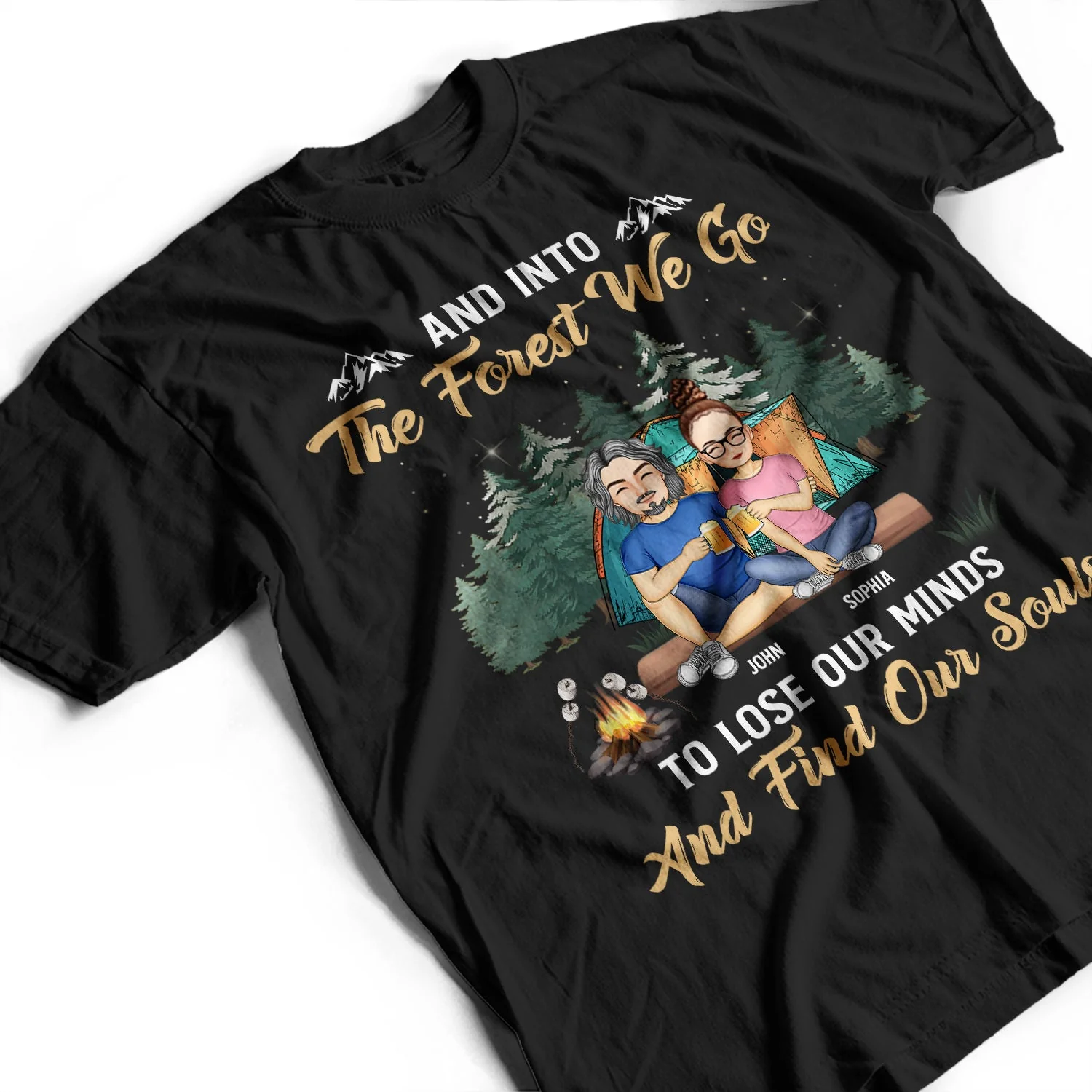 Camping Best Friends Apparently We Are Trouble When We Are Together - Gift For Camping Lovers - Personalized Custom T Shirt - Image 3