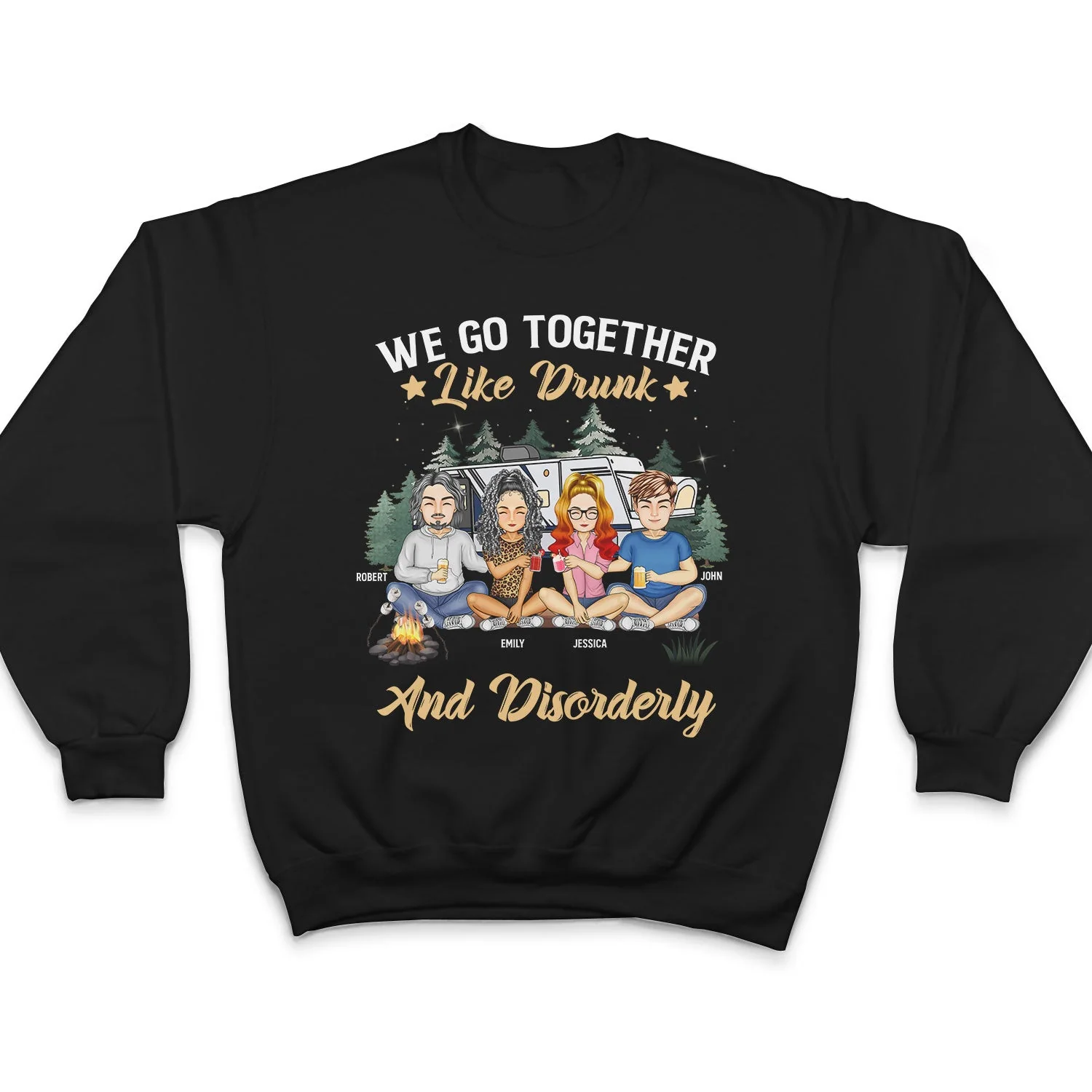 Camping Best Friends Apparently We Are Trouble When We Are Together - Gift For Camping Lovers - Personalized Custom T Shirt - Image 5