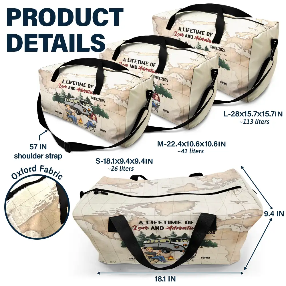 Camping Couple A Lifetime Of Love & Adventure - Personalized Duffle Bag - Image 6