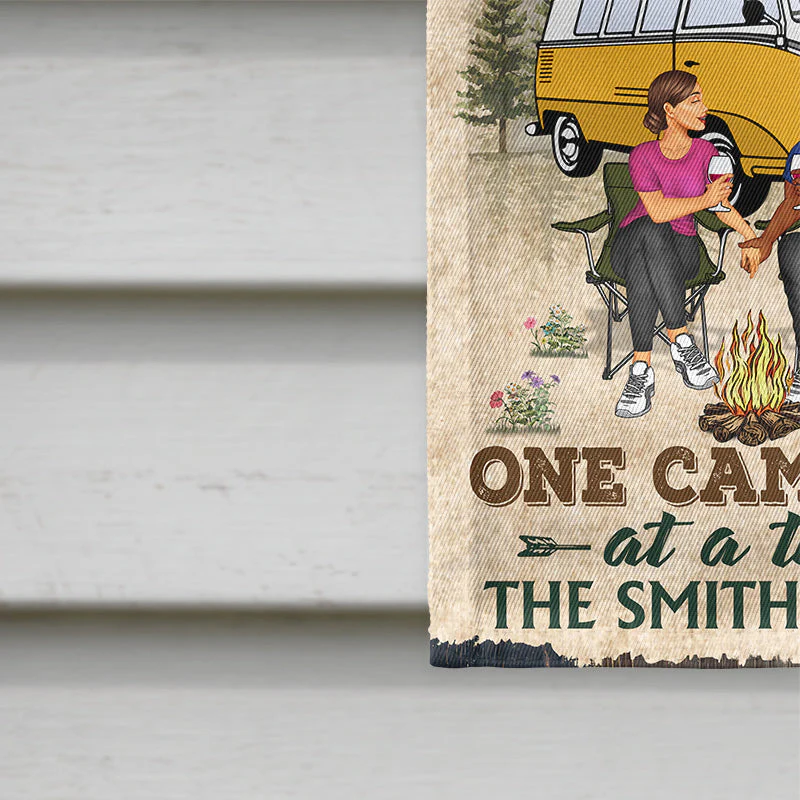 Camping Couple Making Memories One Campsite At A Time - Gift For Couples - Personalized Custom Flag - Image 4