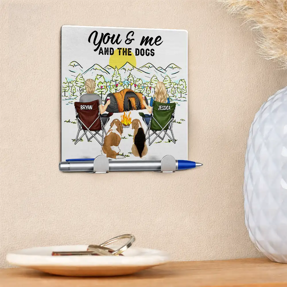 Camping Couple You And Me And The Dogs Back - Personalized Mini Key Hook - Image 2