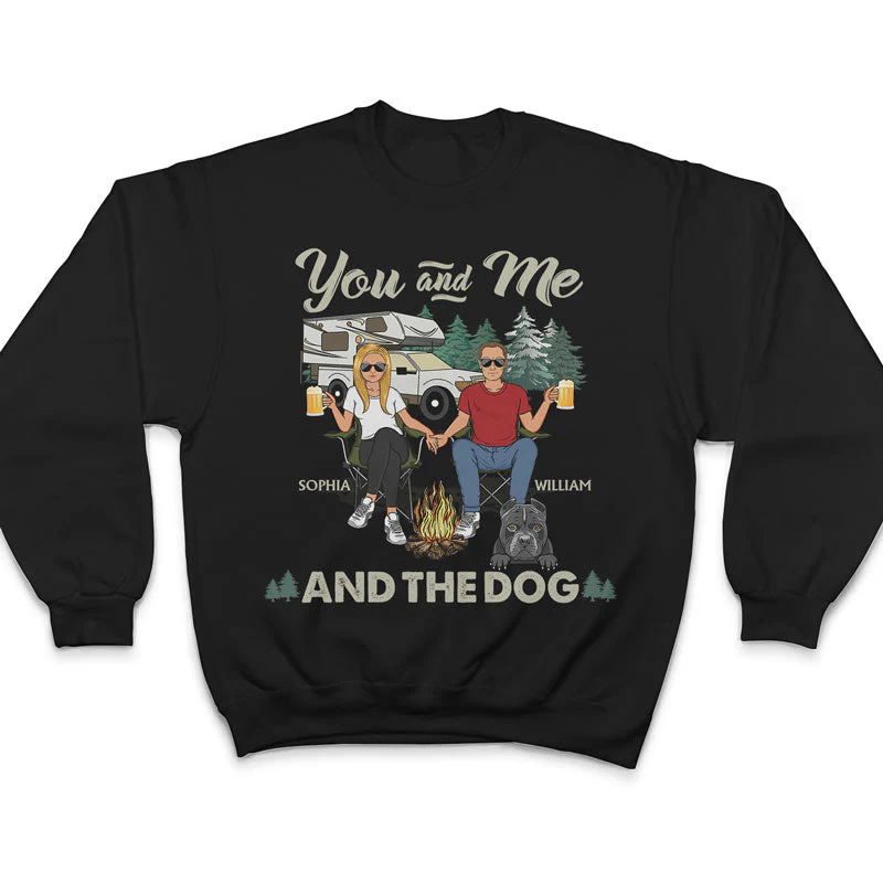 Camping Couple You And Me And The Dogs - Gift For Couples - Personalized Custom T Shirt - Image 5