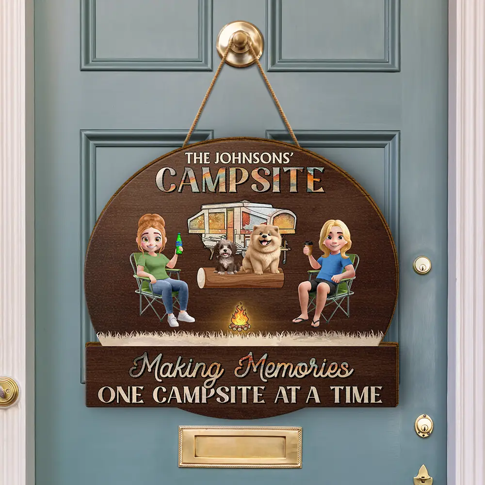 Camping Family Making Memories 3D Effect - Personalized Custom Shaped Wood Sign - Image 3