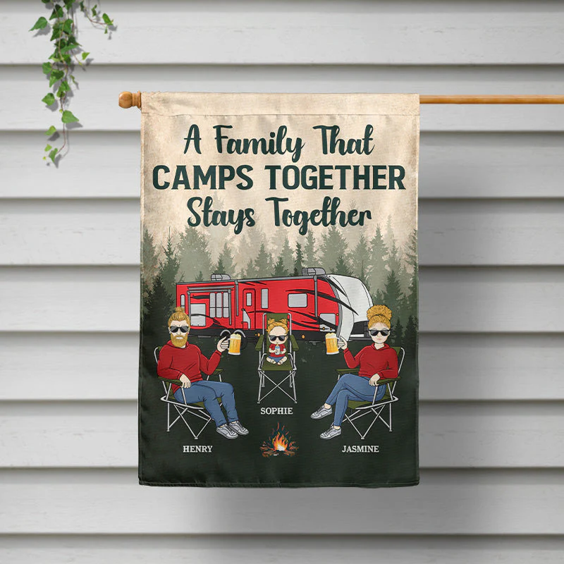 Camping Family Welcome To Our Camping Crew - Gift For Couple - Personalized Custom Flag - Image 2