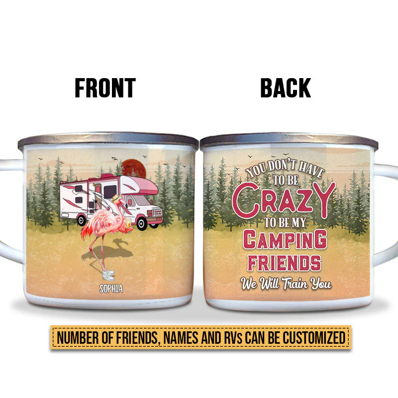 Camping Flamingo Bestie We Will Train You Custom Campfire Mug, Best Friend Camping Tumbler, BFF Gift, Campsite - Image 4