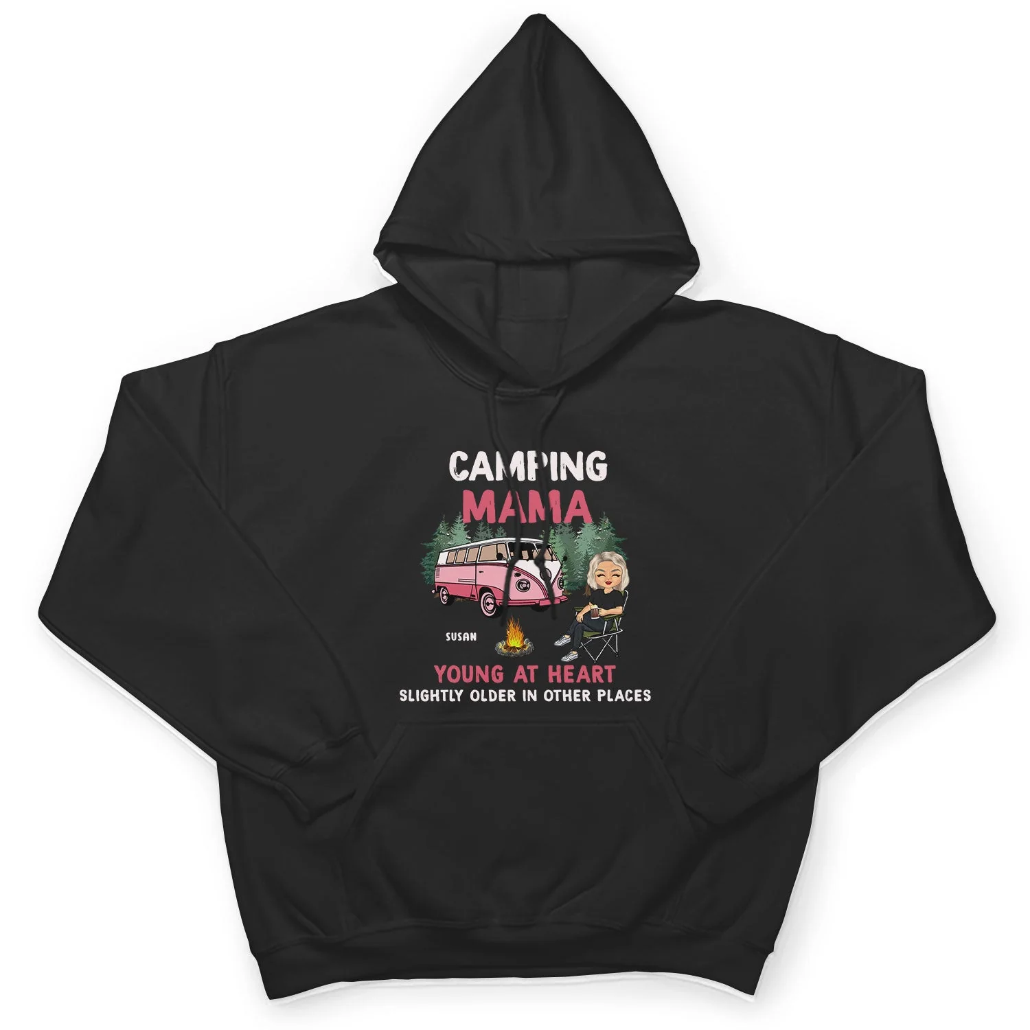 Camping Grandma Young At Heart - Gift For Camping Lovers - Personalized Custom T Shirt - Image 4