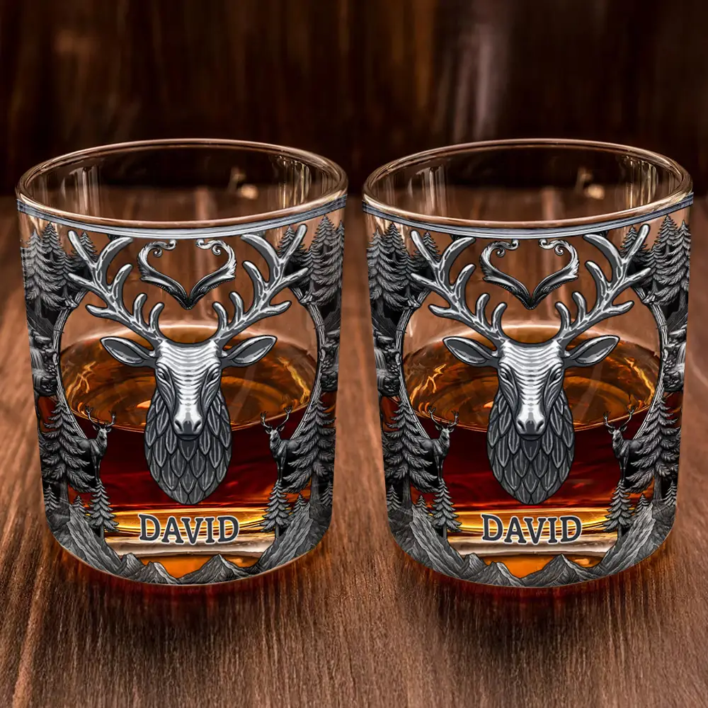 Camping Hiking Adventures - Personalized Whiskey Glass - Image 2