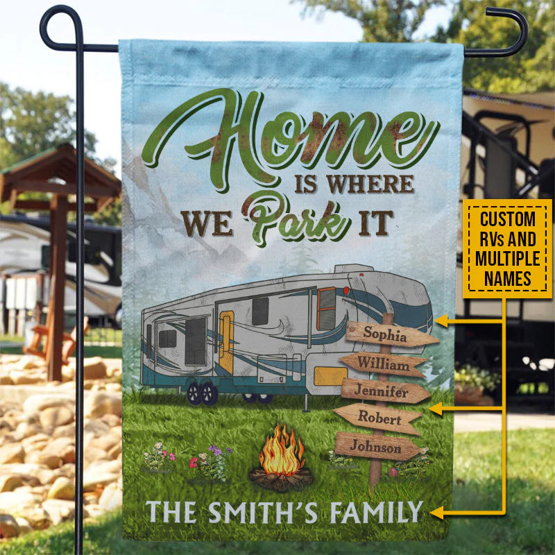 Camping Home Is Where We Park It Custom Flag - Image 4