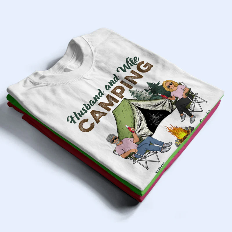 Camping Partners For Life Camping Couple - Personalized Custom T Shirt - Image 2