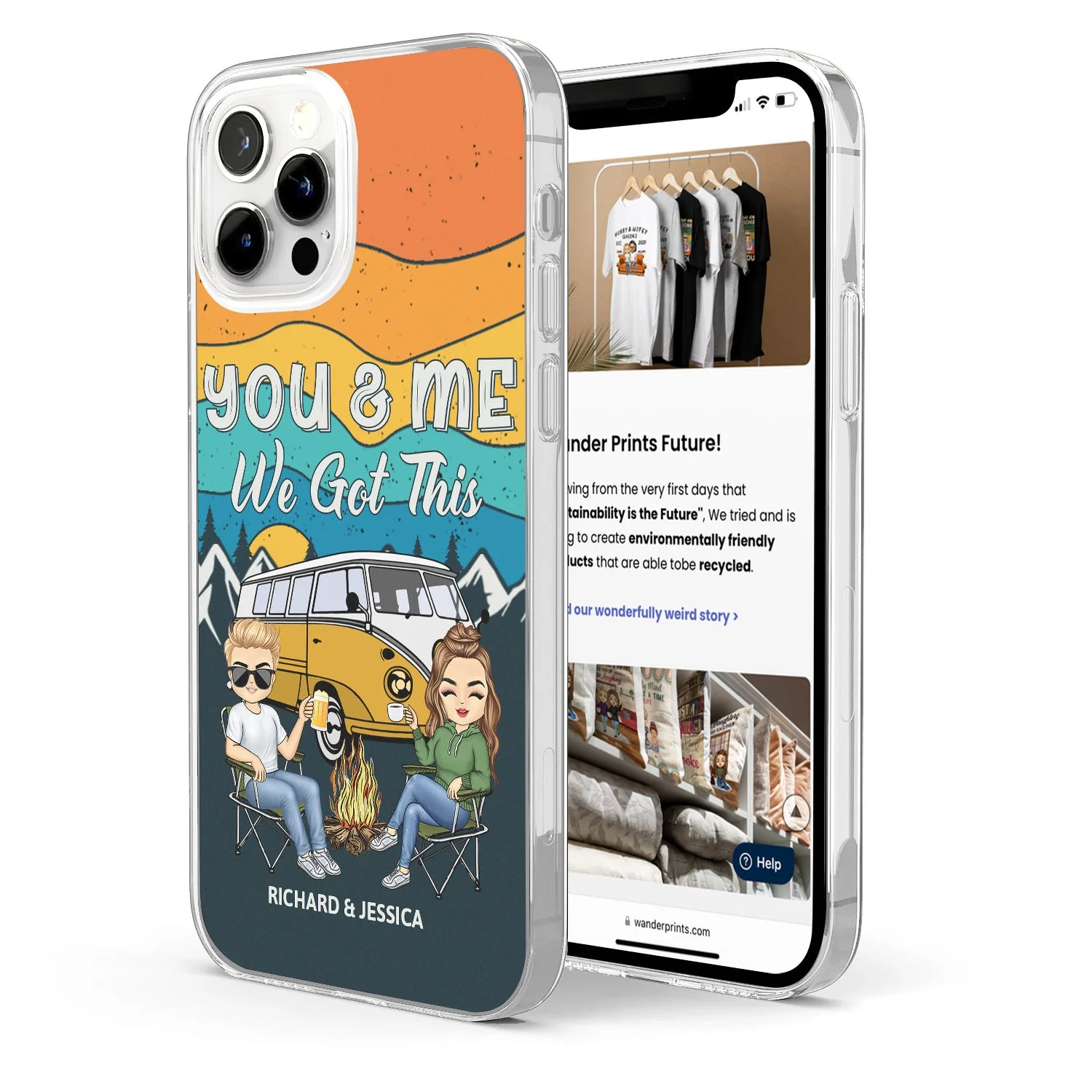 Camping Partners For Life - Gift For Couples, Husband, Wife, Campers - Personalized Clear Phone Case - Image 2