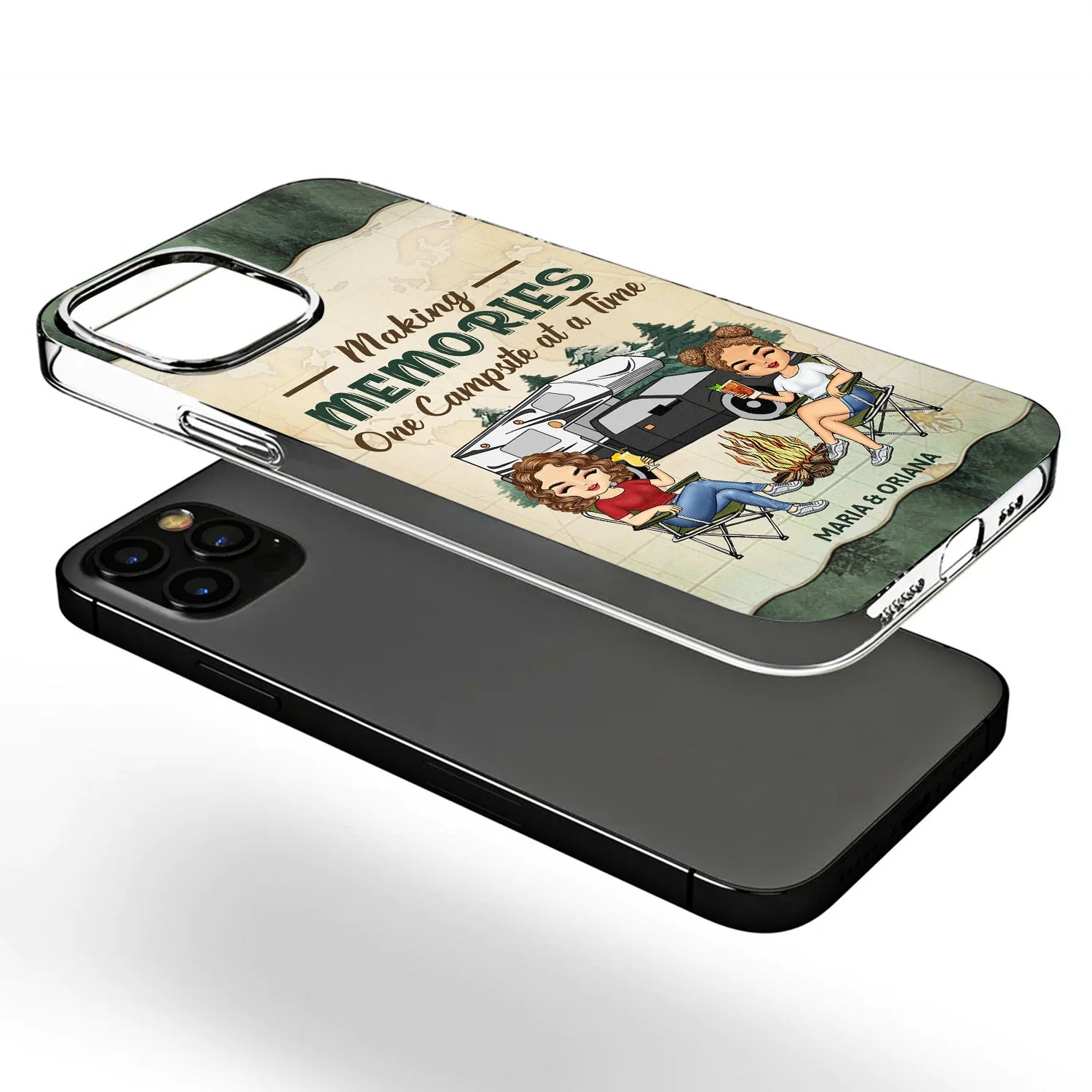 Camping Partners For Life - Gift For Couples, Husband, Wife, Campers - Personalized Clear Phone Case - Image 3
